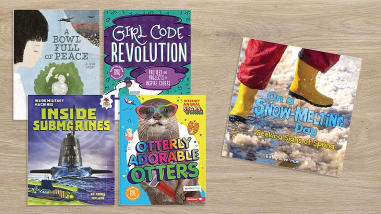 " A Bowl Full of Peace," "Girl Code Revolution," "Inside Submarines," "Utterly Adorable Otters," and "On a Snow-Melting Day."