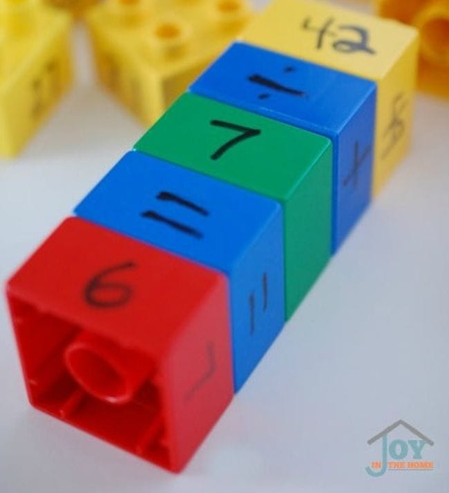 LEGO Bricks with numbers written on them
