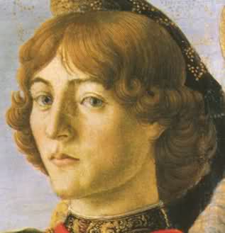 A painting of a portrait of a man is shown.