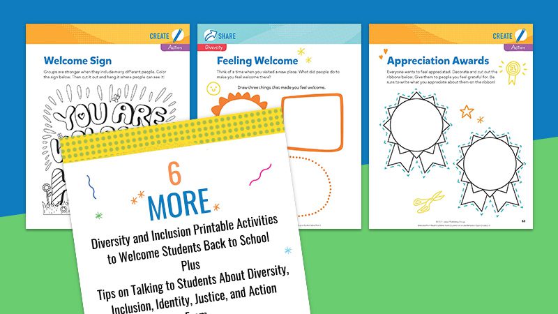 6 Diversity and Inclusion Printable Activities To Welcome Your Students Back to School