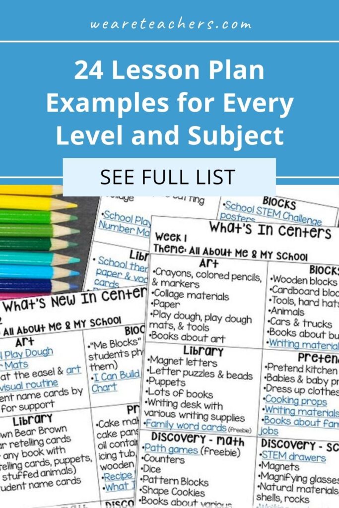 24 Lesson Plan Examples for Every Level and Subject
