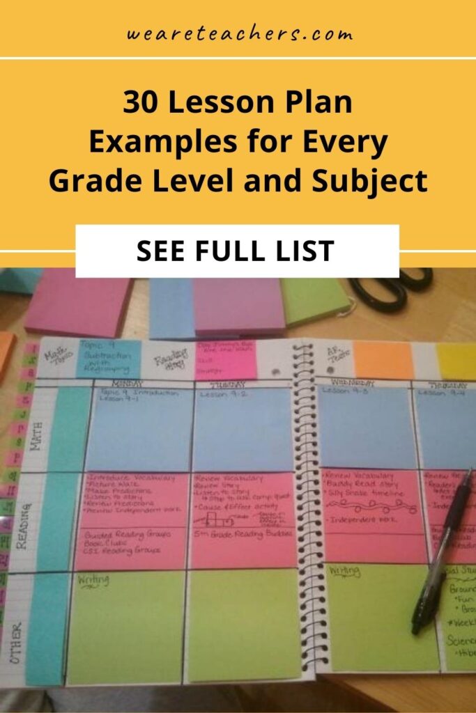 Find lesson plan examples for pre-K, elementary, and middle and high school, in a range of subjects and styles. Something for every teacher!