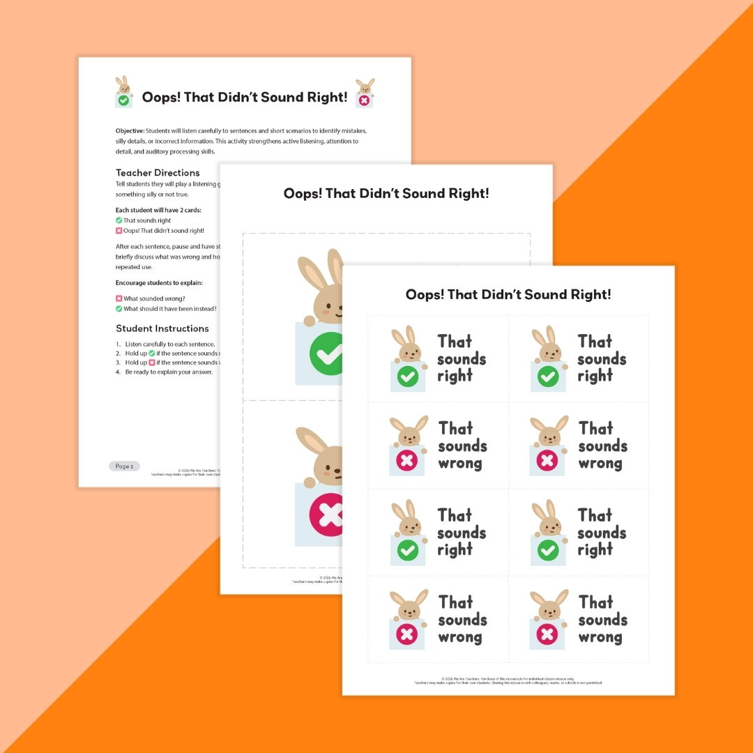 Image of three worksheets from the Listening Skills Worksheet & Activity Bundle.