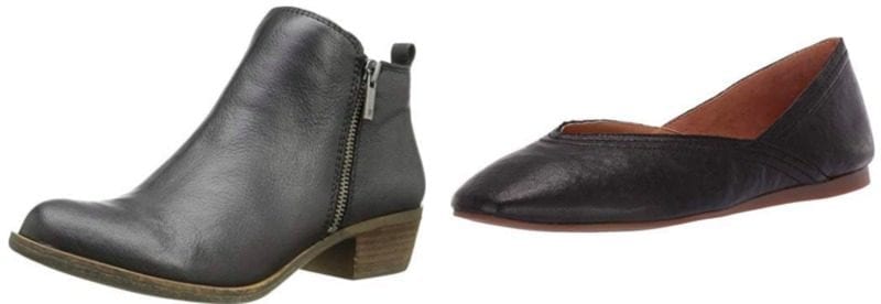 Lucky Basel Ankle Bootie in black and Alba Ballet Flat in black