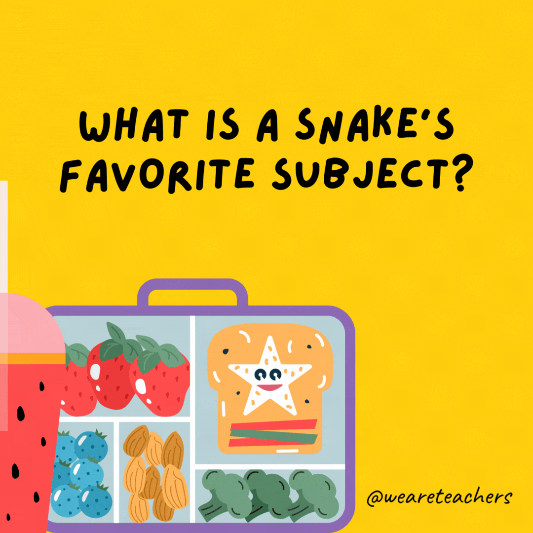 What is a snake's favorite subject?