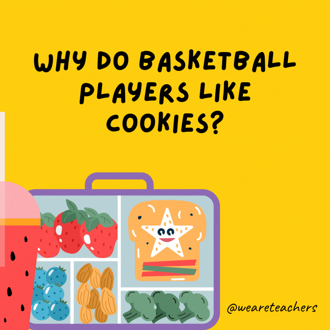 Why do basketball players like cookies?