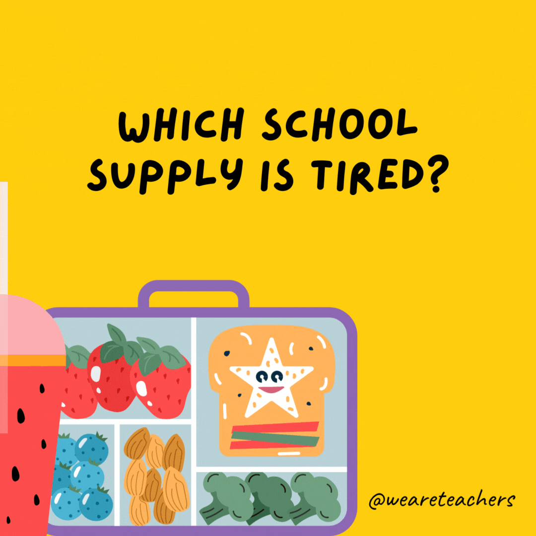 Which school supply is tired?