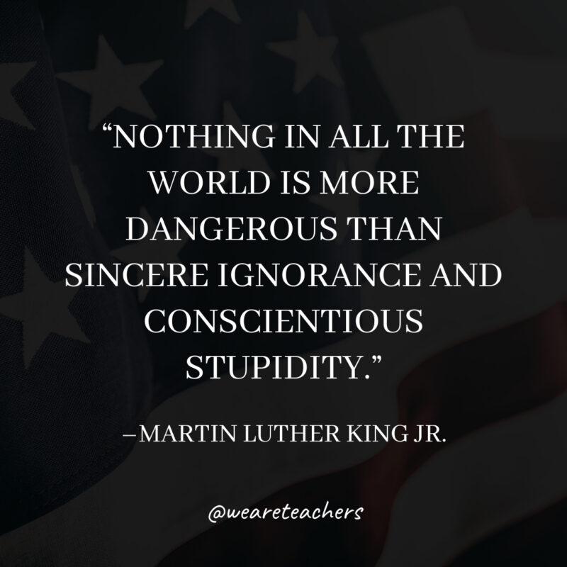 Nothing in all the world is more dangerous than sincere ignorance and conscientious stupidity.