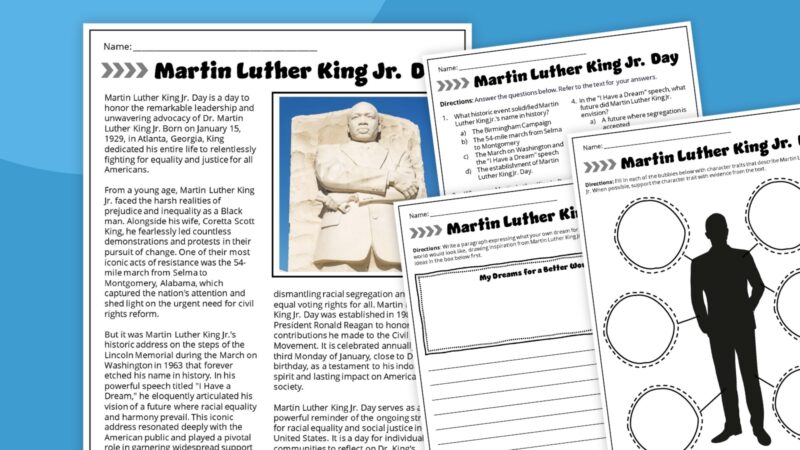 Martin Luther King Jr. Day Worksheet Feature
