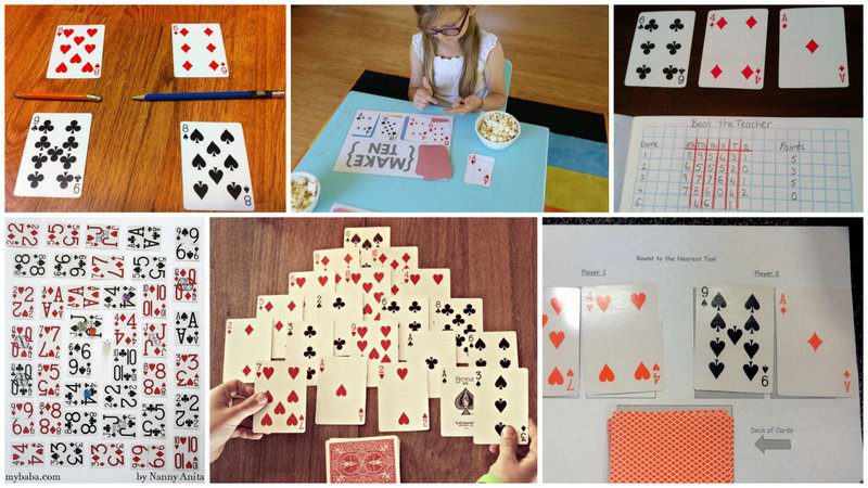 Collage of Math Card Games