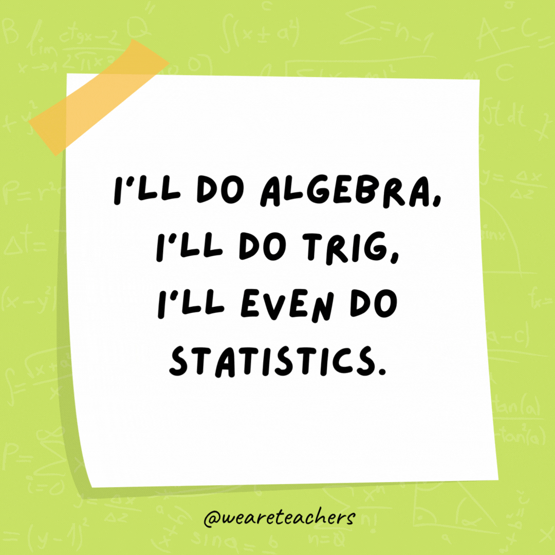I'll do algebra, I'll do trig, I'll even do statistics. But graphing is where I draw the line!