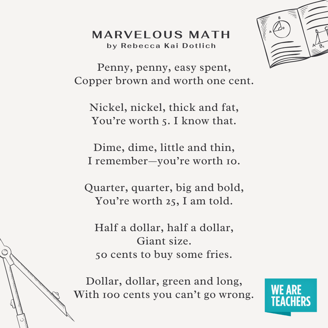 38 Math Poems for Students in All Grade Levels - We Are Teachers