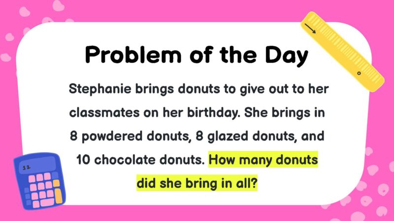 Stephanie brings donuts to give out to her classmates on her birthday.
