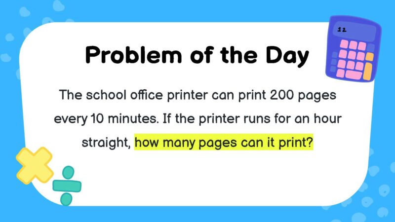 The school office printer can print 200 pages every 10 minutes. If the printer runs for an hour straight, how many pages can it print?