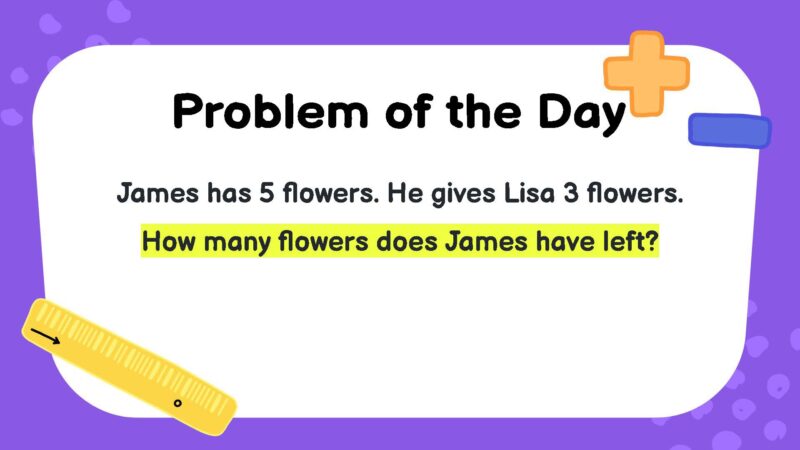 James has 5 flowers. He gives Lisa 3 flowers. How many flowers does James have left?
