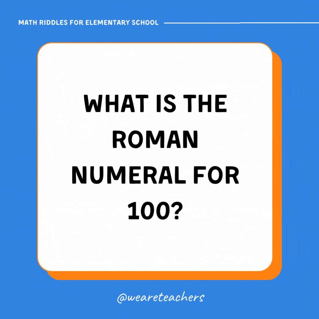 What is the Roman numeral for 100?