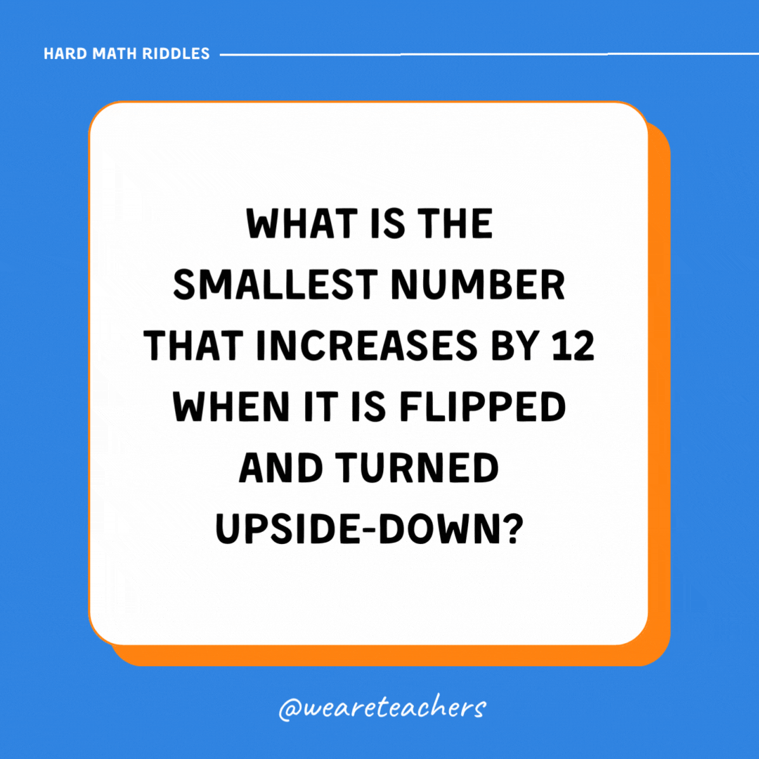 What is the smallest number that increases by 12 when it is flipped and turned upside-down?