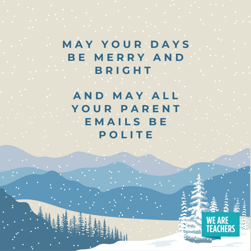 Honest holiday card for teacher