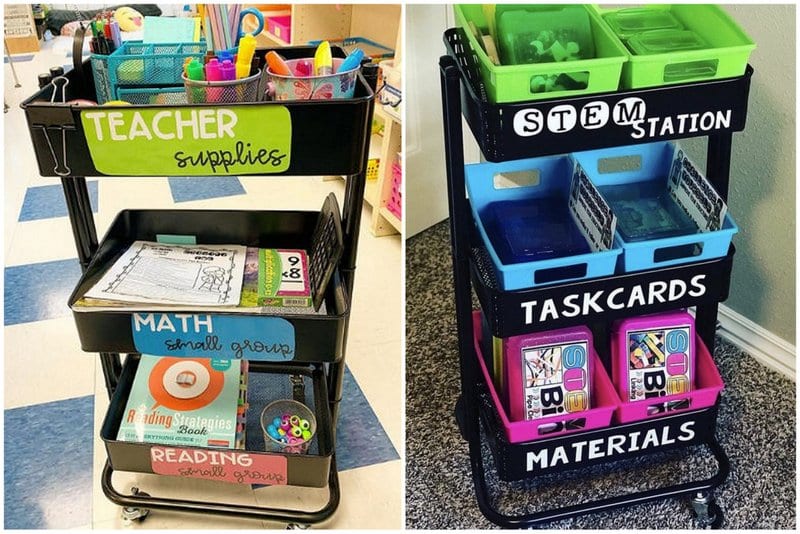 Teacher supply cart to organize the classroom