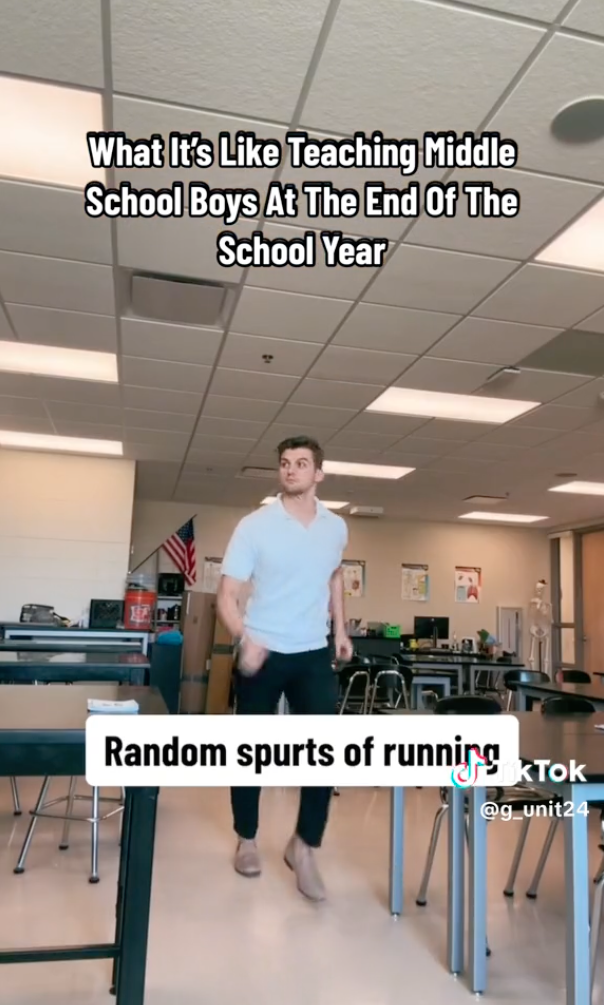 Middle school boys are always running