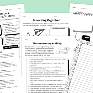 Images from the Middle School End-of-Year Reflection & Letter Writing Bundle.
