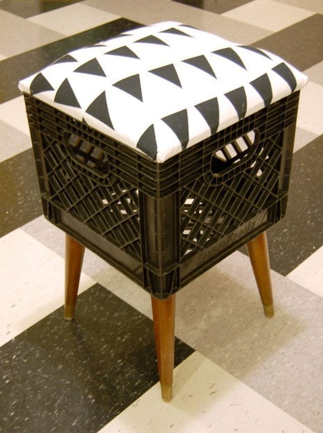 Milk Crate Stool Second Hand Chic
