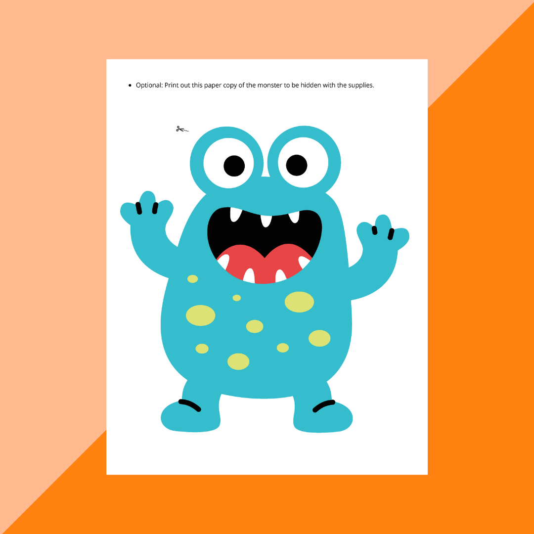 Image of a friendly, blue monster for a classroom escape room project.