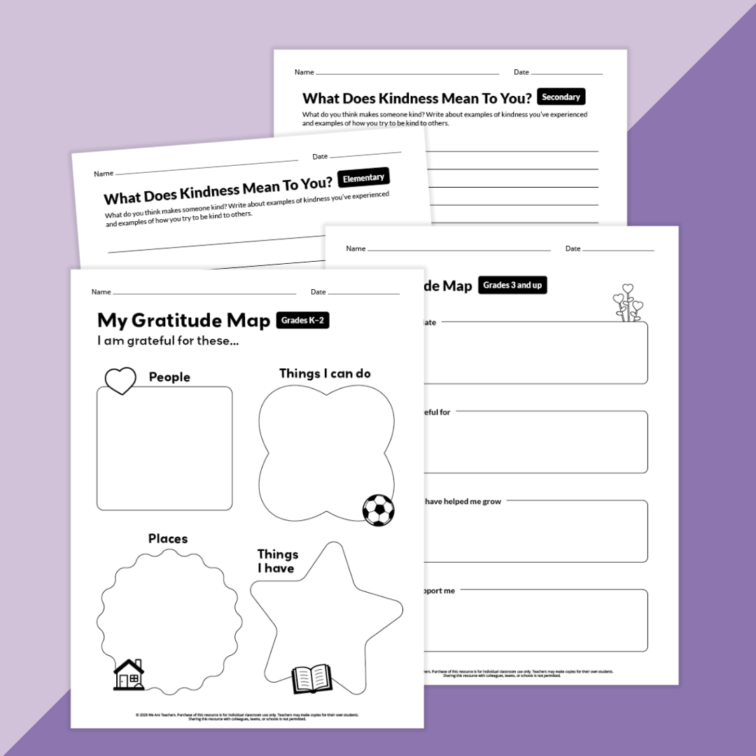Worksheets from the Month Of Kindess Challenge Activity Bundle.