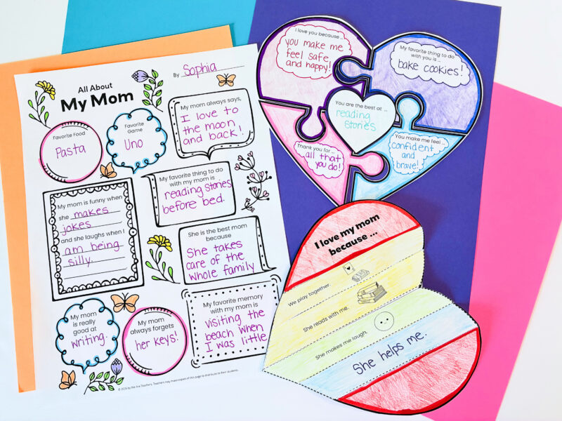 picture of three student examples for Mother's Day