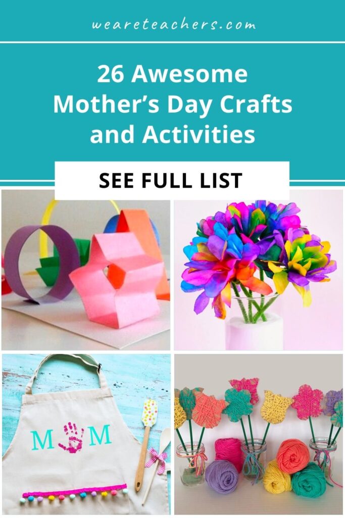 Teach science, math, writing, and more while creating these lovely Mother's Day crafts for kids. Easy how-tos and printables included.
