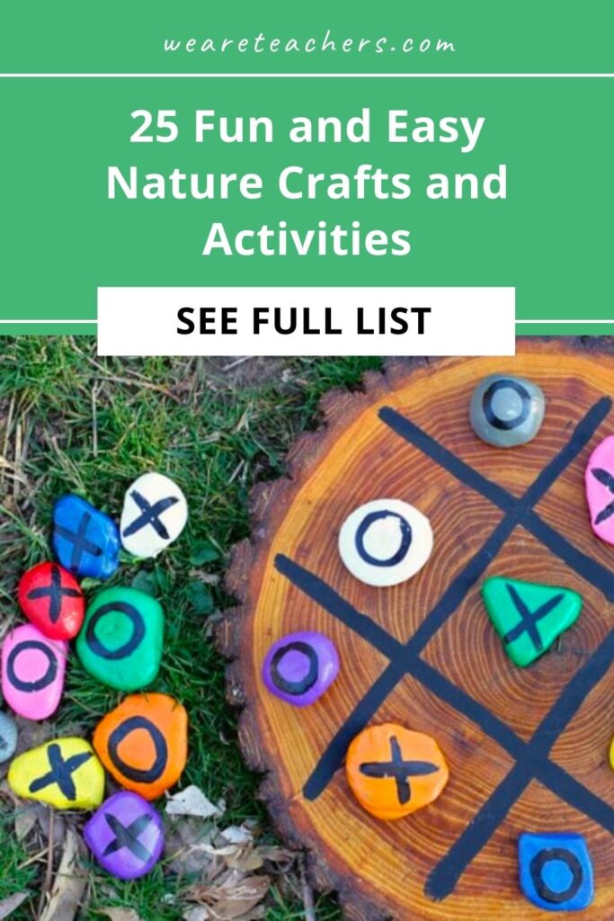 Take a stroll outside to gather materials, then make beautiful and unique nature crafts using sticks, stones, leaves, acorns, and more.