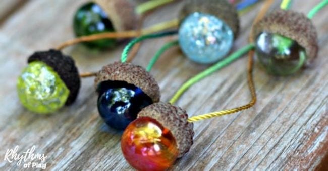 necklace made from marble acorn