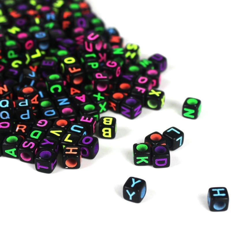 Neon Letter Beads