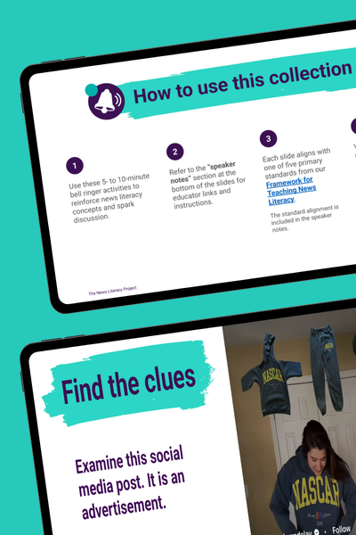30+ Free Daily Do Nows That Help Students Think Critically About News Literacy Image of the instructions slide from the News Literacy Do Now slides.