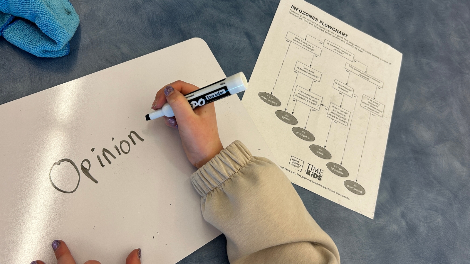 Image of a student working on a Checkology Infozones lesson