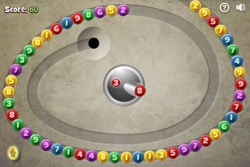 Screenshot from number bonds online interactive math games
