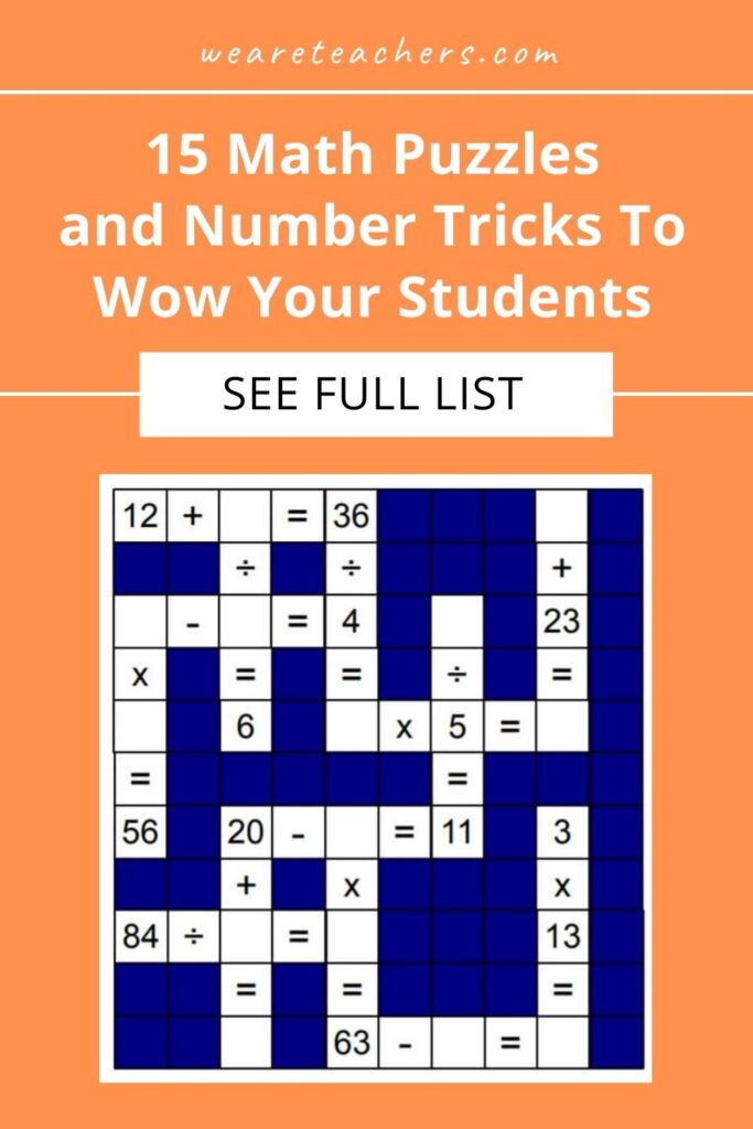 15 Magical Math Puzzles and Number Tricks To Wow Your Students