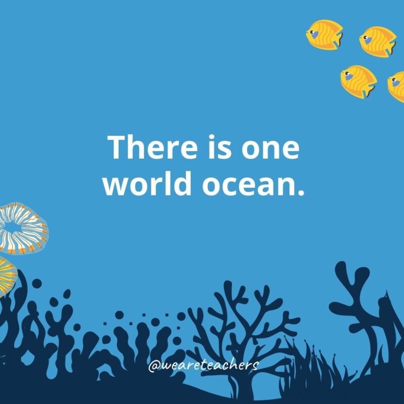 There is one world ocean.