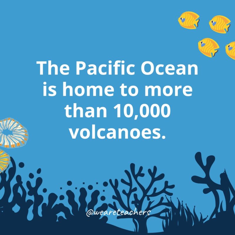 The Pacific Ocean is home to more than 10,000 volcanoes.