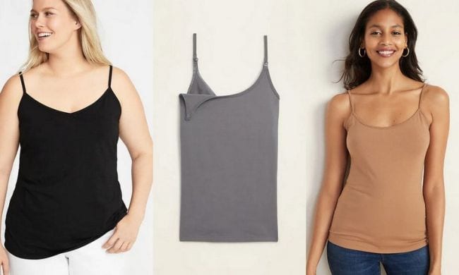 Black, gray, and nude colored camisole tops - Old Navy Teacher Favorites