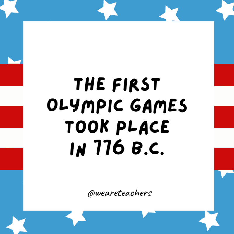 The first Olympic Games took place in 776 B.C.