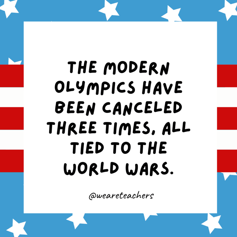 The modern Olympics have been canceled three times.