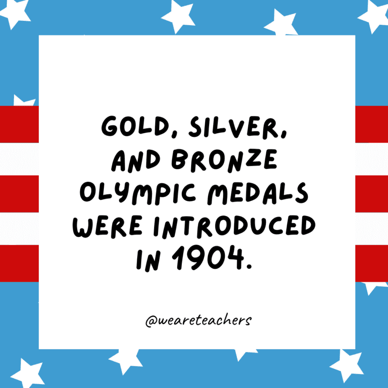 Gold, silver, and bronze medals were introduced in 1904.