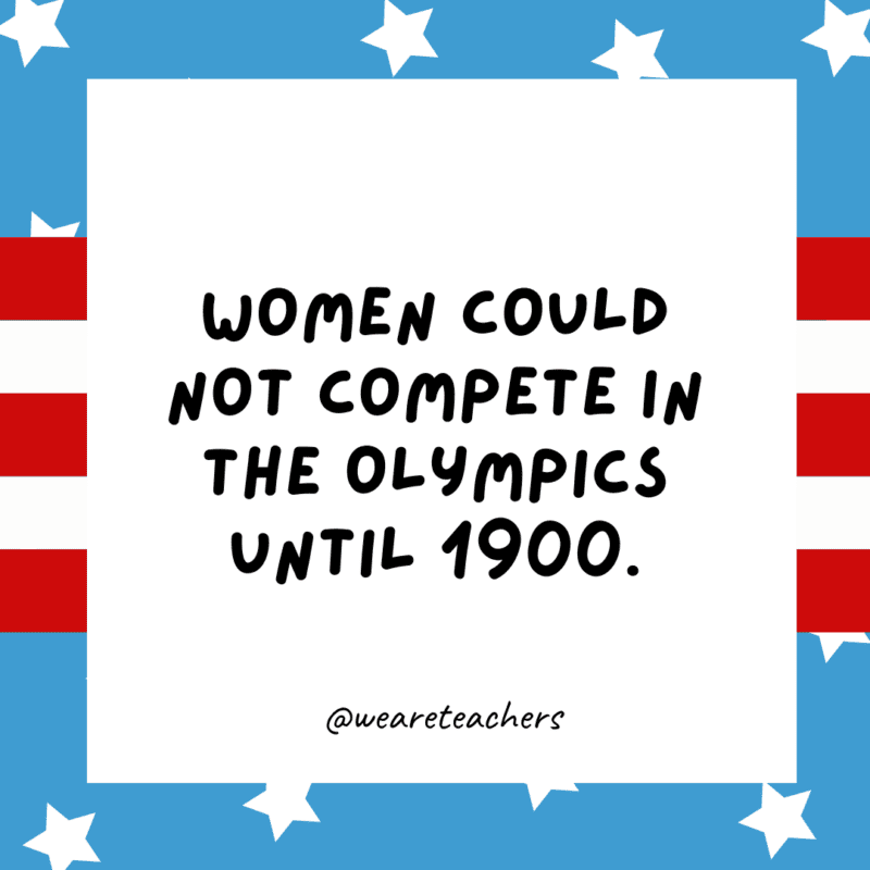 Women could not compete in the Olympics until 1900.