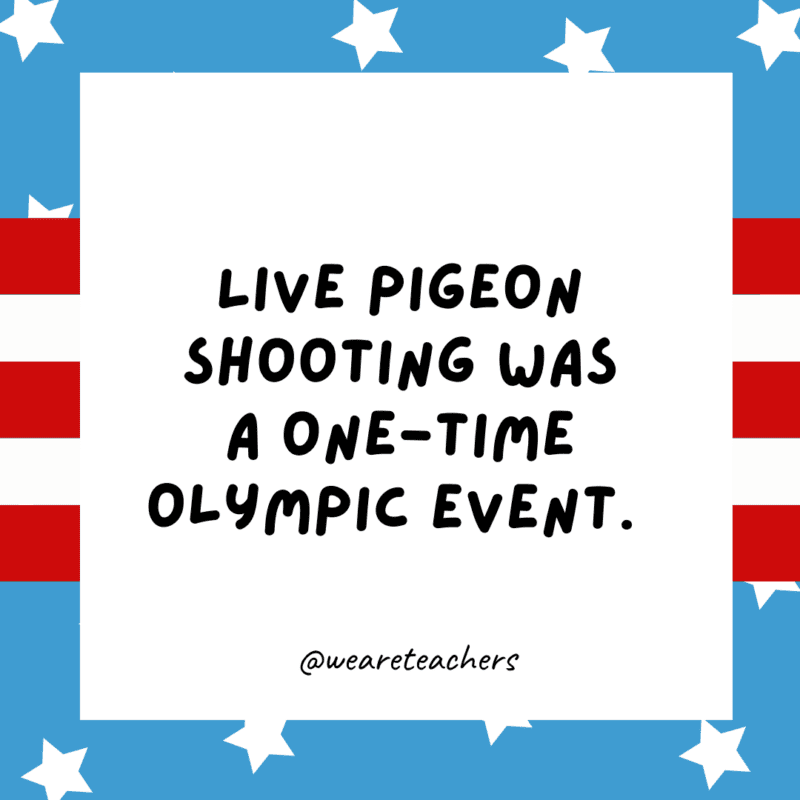 Live Pigeon Shooting was a one-time Olympic event.