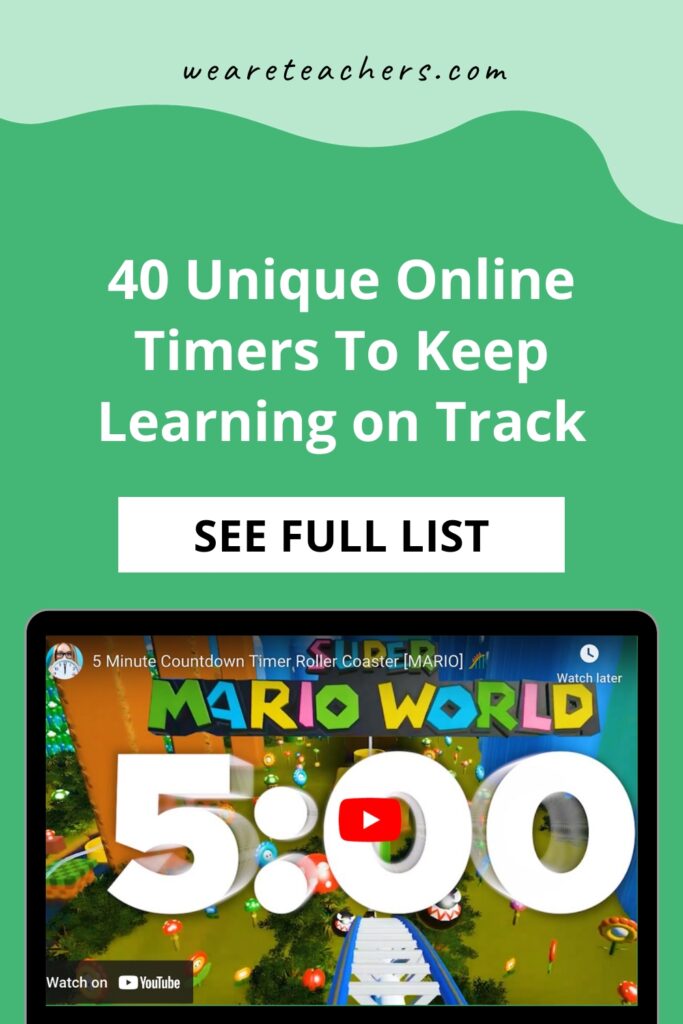 Need a way to tell students they have 5, 10, or 15 minutes? Check out our favorite online timers for the classroom. So cute!