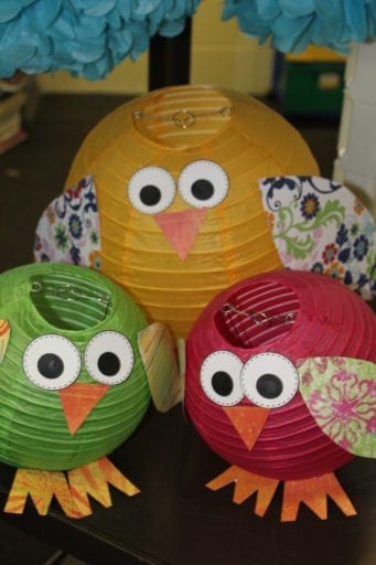 Lanterns decorated like owls