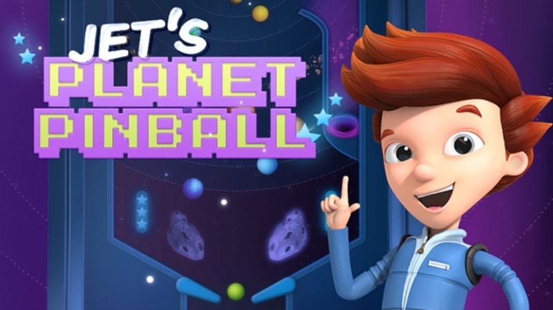 Still of Jet's Planet Pinball game for students