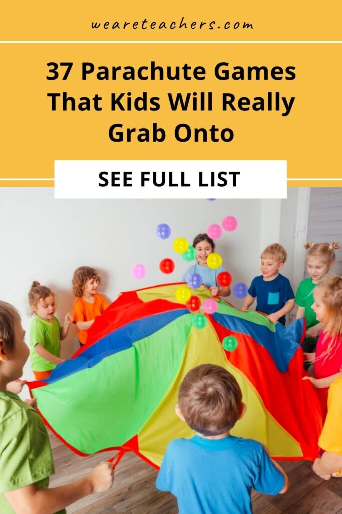 Parachute games develop social skills, hand-eye coordination, and cooperation, not to mention they're mesmerizing and fun!