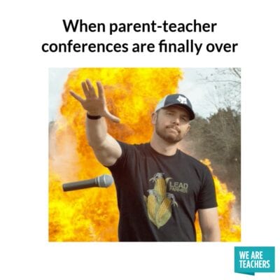 Mic drop when parent-teacher conferences are finally over